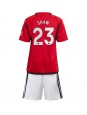 Manchester United Luke Shaw #23 Replika Hemmakläder Barn 2023-24 Kortärmad (+ byxor)